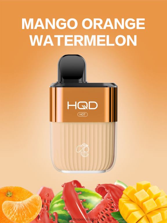 Best HQD Flavors - HQD HOT 5000 bocanadas sandia mango naranja 4284260